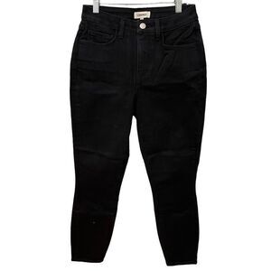 L’Agence Jeans Womens 25 Black Margot Skinny Leg High Rise Stretchy Goth